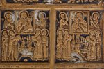 icon with foldable side flaps, Great Feasts, copper alloy, 2-color enamel, Russia, the border of the...