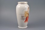 vase, "Folk girl", hand-painted, porcelain, sculpture's work, Riga Ceramics Factory, handpainted by...