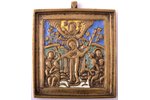 icon, Mother of God Joy of All Who Sorrow, copper alloy, 4-color enamel, by Rodion Khrustalev, Russi...