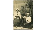 photography, officer with children, Russia, beginning of 20th cent., 13,8x8,8 cm...