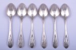 set of 6 teaspoons, silver, 875 standard, 174.45 g, 14.1 cm, Dzerzhinsky factory of cutlery and croc...