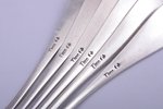 set of 6 teaspoons, silver, 800 standard, 104.45 g, 14.2 cm, Germany...