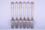 set of 6 forks, silver, 875 standard, 430.80 g, 22 cm, the 30ties of 20th cent., Latvia...