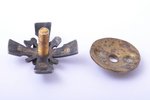 miniatūrzīme, Inženieru-sapieru pulks, Latvija, 20.gs. 20-30ie gadi, 21.5 x 21.2 mm, emaljas defekts...