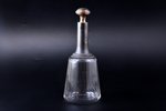 carafe, silver, 950 standard, glass, h 21.4 cm, France, chip on the lid...