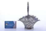 конфетница, серебро, "Корзина", 950 проба, 327.60 г, h 19.3 см, Франция, пайка...