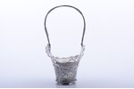 candy-bowl, silver, "Basket", 950 standard, 327.60 g, h 19.3 cm, France, soldering...