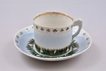 tea pair, porcelain, I. E. Kuznetsov Plant on Volkhov, Russia, the border of the 19th and the 20th c...