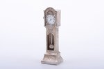 figurine, silver, "Clock", 800 standard, 99.50 g, 10 cm, Italy, clock in working condition...