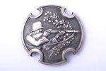 badge, Army expert-shooter (automatic rifle shooting), silver, 875 standard, Latvia, 20-30ies of 20t...