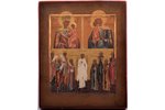 trīsdaļīga ikona, Dievmāte (divas daļas), Sargeņģelis un svētie, dēlis, gleznojums, zeltījums, Kriev...