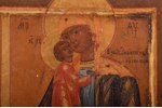 three-part icon, Mother of God (two parts), The Guardian Angel and Saints, board, painting, guilding...