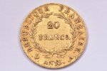 20 francs, 1804-1805, A, AN13, gold, France, 6.40 g, Ø 21.1 mm, XF, VF...