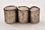 coin holder, silver, 84 standard, 36.80 g, engraving, 6.3 x 2.3 x 2.6 cm, the end of the 19th centur...