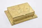 case, for playing cards, brass, the beginning of the 20th cent., 17х13х3.8 cm...