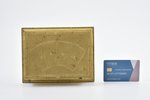 шкатулка, для игральных карт, латунь, начало 20-го века, 17х13х3.8 см...