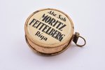рулетка, рекламная АО "MORITZ FEITELBERG", Латвия, 30-е годы 20го века, 3.7 см, фиксатор с возвратно...