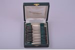 set of 12 coffee spoons, Francois Frionnet, silver plated, metal, France, 10.8 cm, in a box...