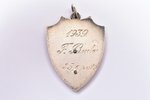 badge, FEITELBERG Leadership Award, 875 standard, Latvia, 1939, 41х29.7 mm, 11.55 g...