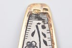 karote, sudrabs, 875 prove, 59.30 g, melnināšana, apzeltījums, 19.6 cm, artelis "Severnaja Černj", 1...