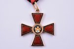 Order of Saint Vladimir, 4th class, gold, enamel, 56 standart, Russia, 1880-1890, 39 x 34.1 mm, 6.30...