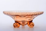 candy-bowl, Iļģuciems Glass factory, Latvia, the 20-30ties of 20th cent., Ø 25.9 cm, small chips on...