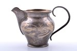 cream jug, silver, 84 standard, 82.95 g, engraving, gilding, h 7.6 cm, workshop of Nikolay Strulev,...