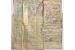map, Cleared of mines territory of Aizpute region, Latvia, USSR, 1945, 121.5 x 65.5 cm, glued along...