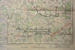 map, copy from a trophy (German) map of the location of fougasses in Liepāja, Aizpute and Kuldīga re...