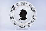 настенная тарелка, авторская работа в единственном экземпляре в честь 180-летия А.С. Пушкина, фарфор...