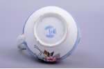 cream jug, porcelain, hand-painted, manufactory of Karyakin and Rahmanov, Russia, 1886-1894, h 8.8 c...