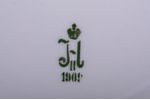 тарелка, фарфор, ИФЗ - Императорский Фарфоровый Завод, Российская империя, 1909 г., 23.4 см...