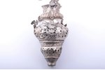 sanctuary lamp, silver, 277.55 g, h 48 / 21.3 cm, Ø 12.2 cm, the beginning of the 18th cent., Russia...