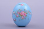 easter egg, porcelain, M.S. Kuznetsov manufactory, Russia, h 7 cm, Ø 5.7 cm...
