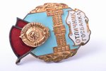 badge, Excellent Worker of the State Bank, № 2355, USSR, 31 x 22.4 mm...