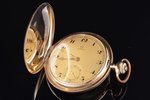 карманные часы, "Omega", Швейцария, золото, 585 проба, 94.16 г, 6.3 x 5.2 см, Ø 52 мм, в футляре, ис...