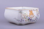 candy-bowl, monogram of the noble family, porcelain, M.S. Kuznetsov manufactory, Russia, the border...