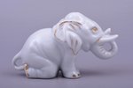 figurine, Little elephant, porcelain, Riga (Latvia), M.S. Kuznetsov manufactory, 1937-1940, 6.8 cm,...