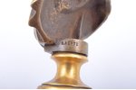 bust, Peter I, by K. Berto, bronze, h 16.3 cm, weight 572.15 g., Russia...