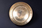 cookie tray, silver, "Barrel", 84 standard, weight of silver lid 35.75, gilding, glass, Ø 9.3 cm, h...