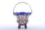 candy-bowl, silver, 915 standard, (weight without inner glass part) 175.80, glass, h (with handle) 2...