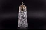 jug, silver, 84 standard, gilding, crystal, h 30 cm, "Grachev Brothers", 1908-1917, St. Petersburg,...