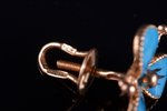 earrings, gold, enamel, 585 standard, 4.09 g., the item's dimensions 1.35 x 1.35 cm, USSR...