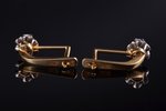 earrings, Yakut stones, gold, 750 standard, 3.84 g., the item's dimensions 1.6 x 0.7 cm, diamonds, 2...