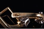 auskari, Jakutijas akmeņi, zelts, 750 prove, 3.84 g., izstrādājuma izmērs 1.6 x 0.7 cm, briljants, 2...