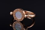 flip ring, gold, 7.17 g., the size of the ring 17.25, onyx, mother-of-pearl, Bulgari, Italy, with or...