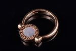 flip ring, gold, 7.17 g., the size of the ring 17.25, onyx, mother-of-pearl, Bulgari, Italy, with or...