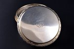 case, silver, 800, 950 standard, weight of silver lid 77.80, gilding, glass, Ø 8.6 cm, h 5 cm, by Ke...
