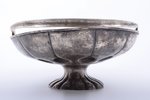 fruit dish, silver, 84 standard, 689.80 g, gilding, 31.8 x 24.1 cm, h (with handle) 26.5 cm, by Mikh...