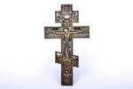 крест, Распятие Христово, медный сплав, 4-цветная эмаль, Российская империя, рубеж 19-го и 20-го век...